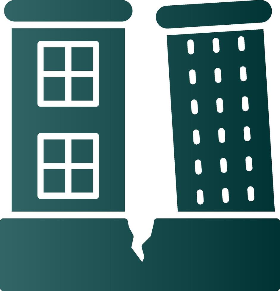 Earthquake Glyph Gradient Icon vector