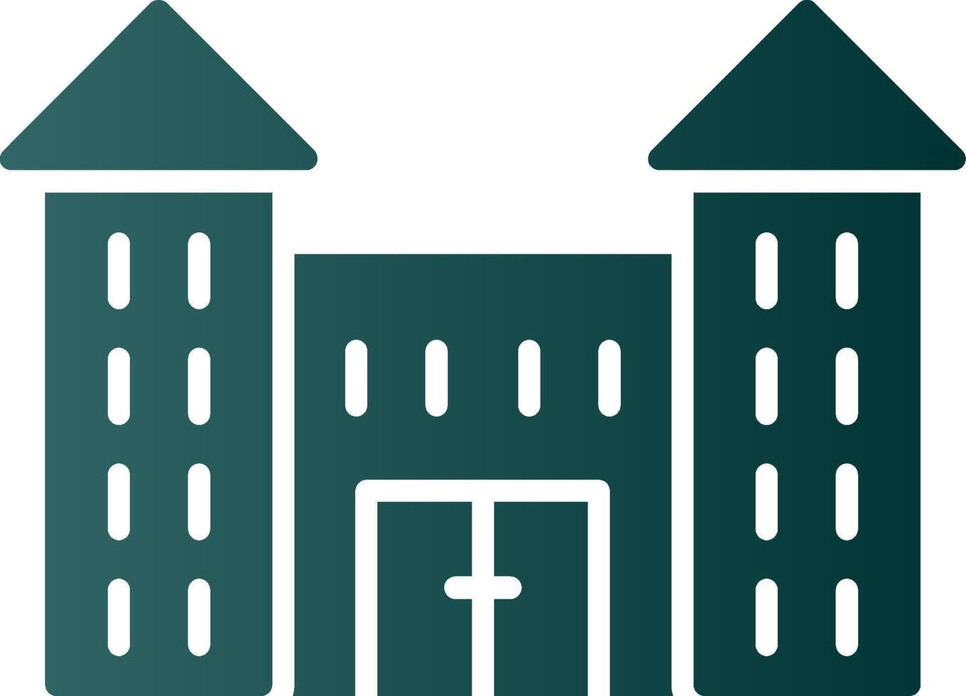 Victorian House Glyph Gradient Icon vector