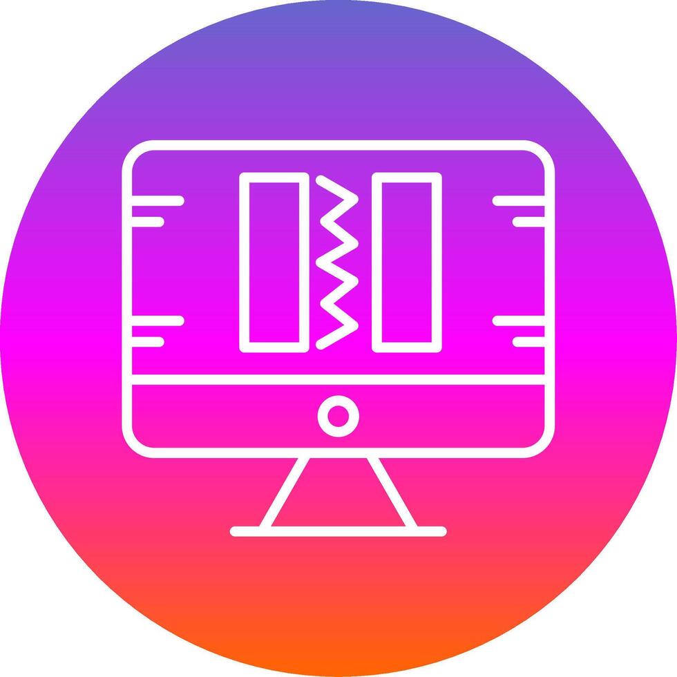 Broken Code Line Gradient Circle Icon vector
