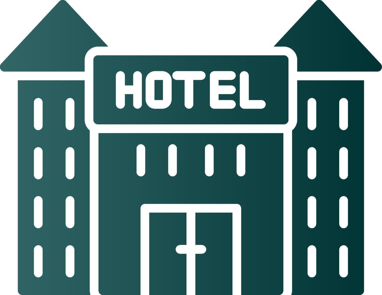 icono de gradiente de glifo de hotel vector