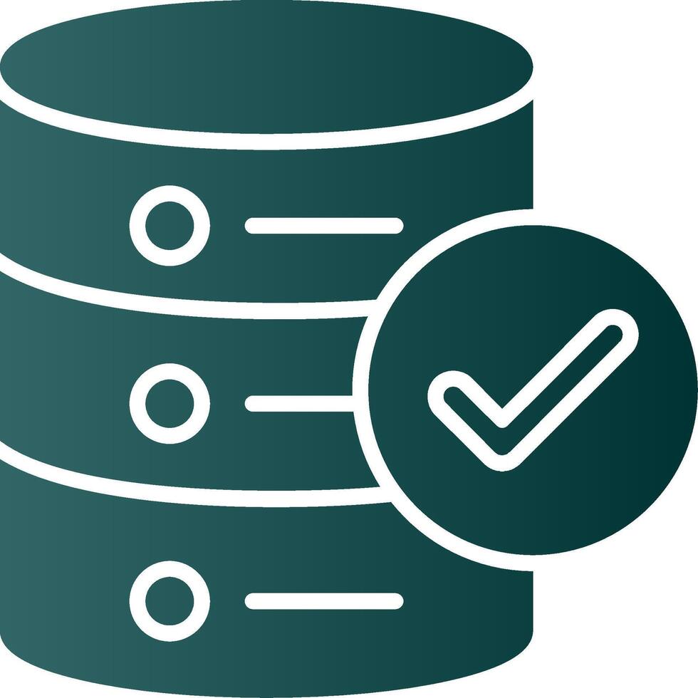Approved Database Glyph Gradient Icon vector