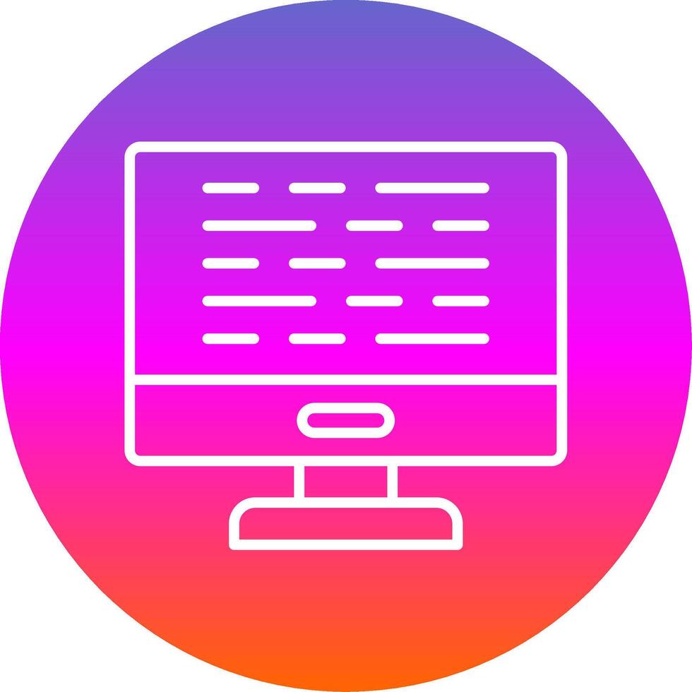 Computer Line Gradient Circle Icon vector