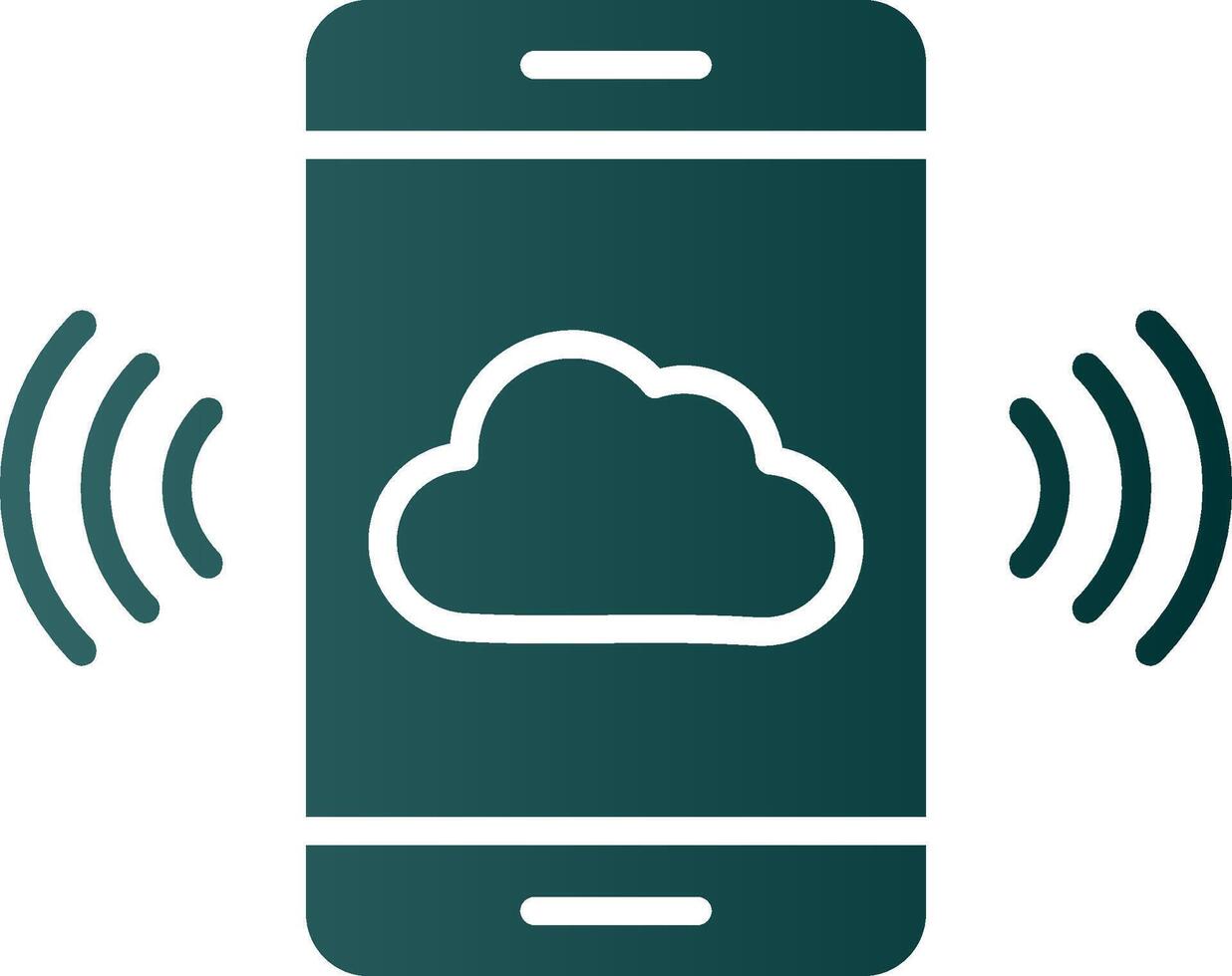 Mobile Cloud Glyph Gradient Icon vector