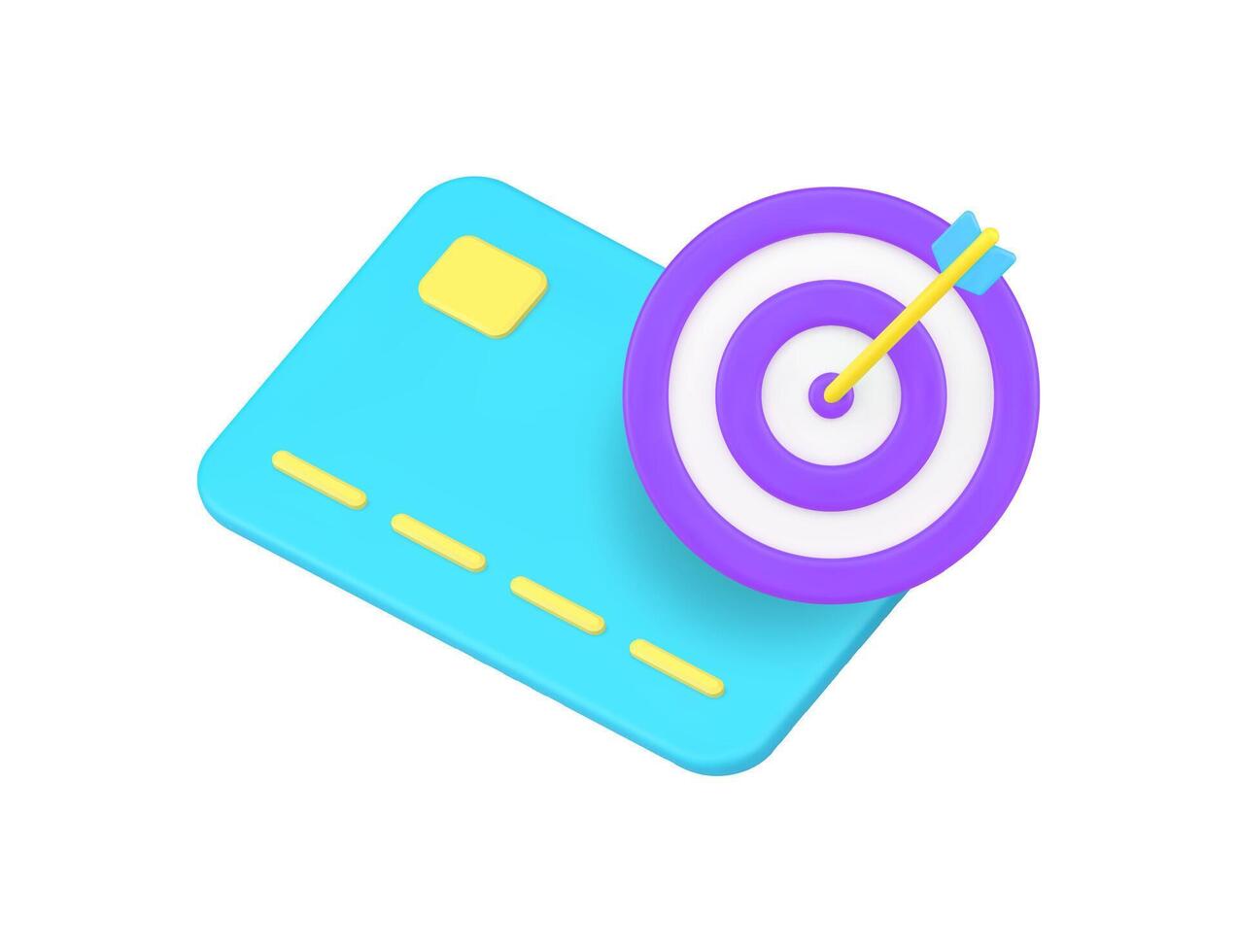 Financial banking card account target savings business investment 3d icon realistic vector