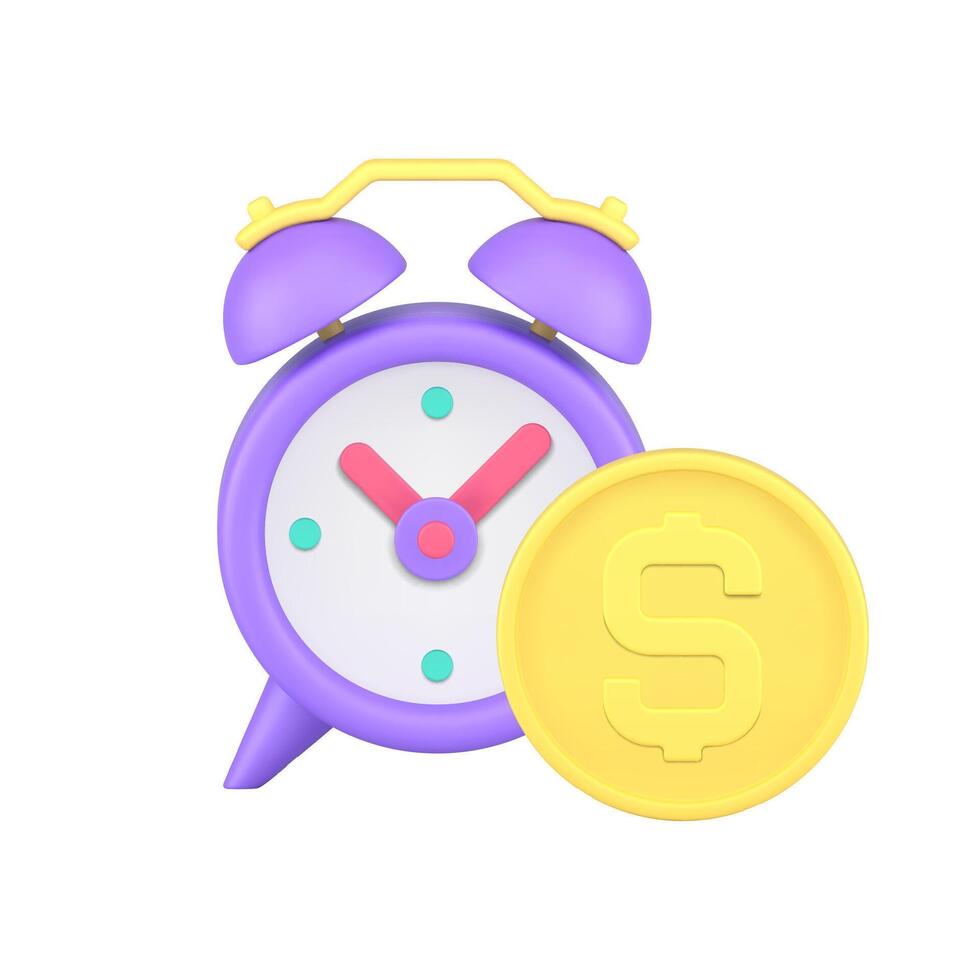 Time is money financial management deposit investment future profit 3d icon realistic vector