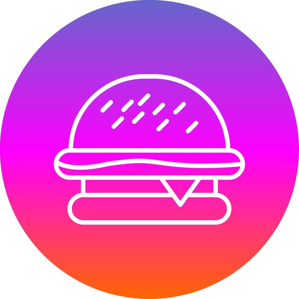 hamburguesa línea degradado circulo icono vector