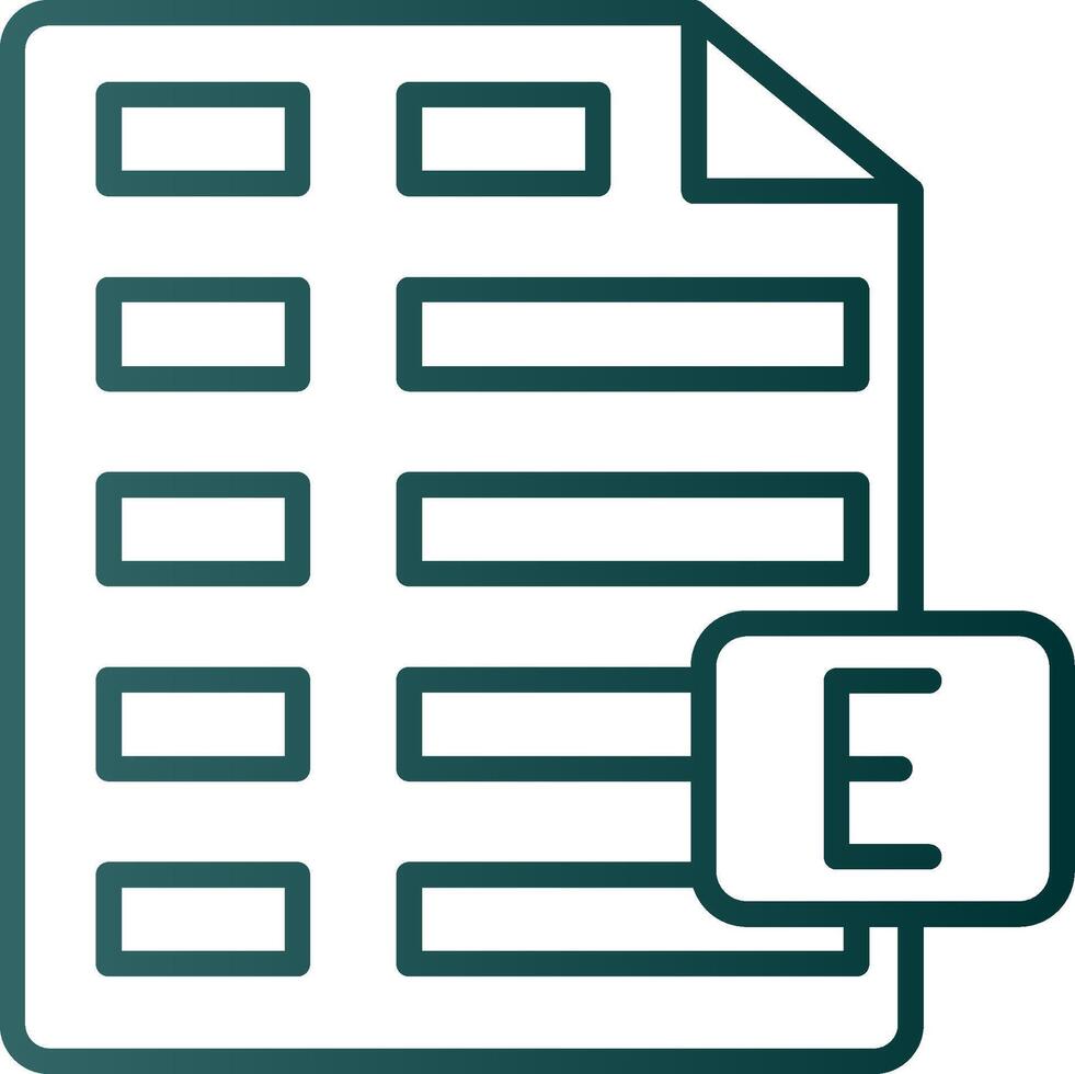 Excel Line Gradient Icon vector