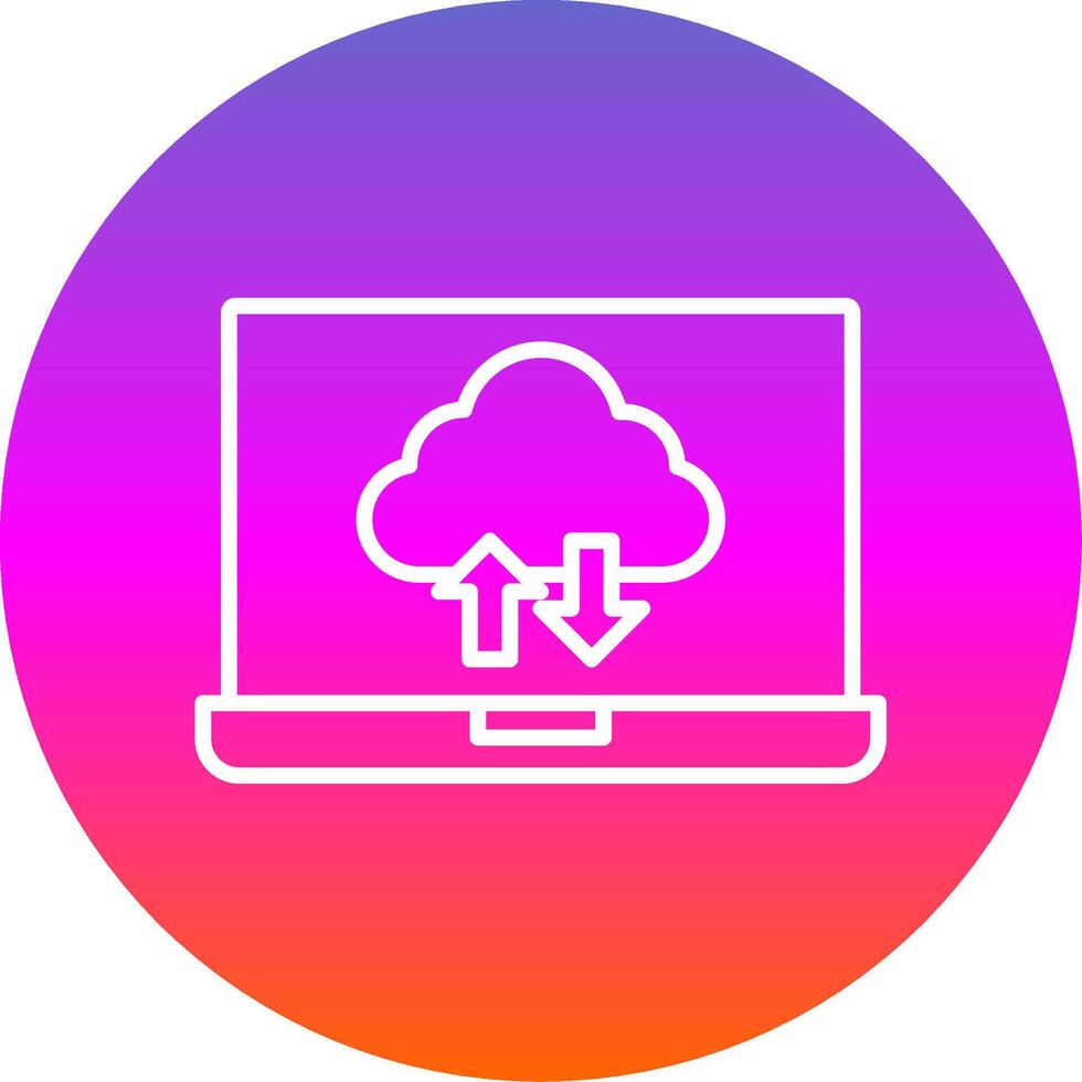 Cloud Computing Line Gradient Circle Icon vector