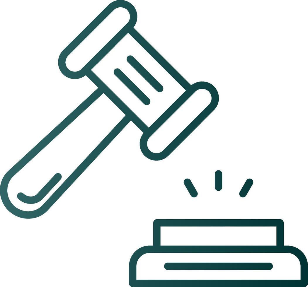 Hammer Line Gradient Icon vector
