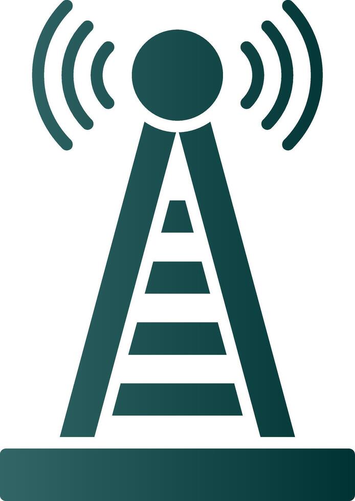 Radio Tower Glyph Gradient Icon vector