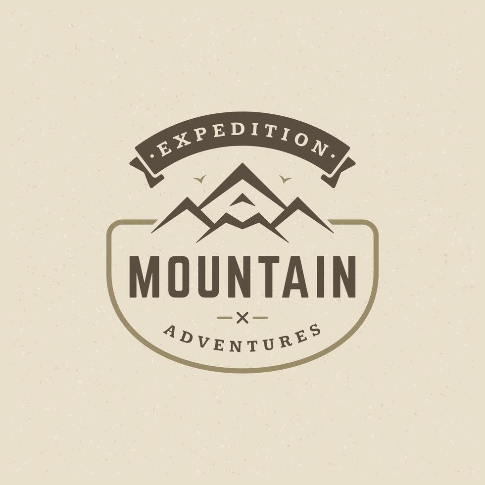 Mountains logo emblem illustration. vector