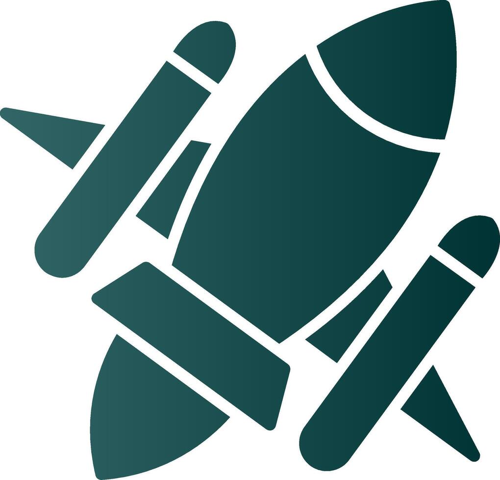 Rocket Ship Glyph Gradient Icon vector