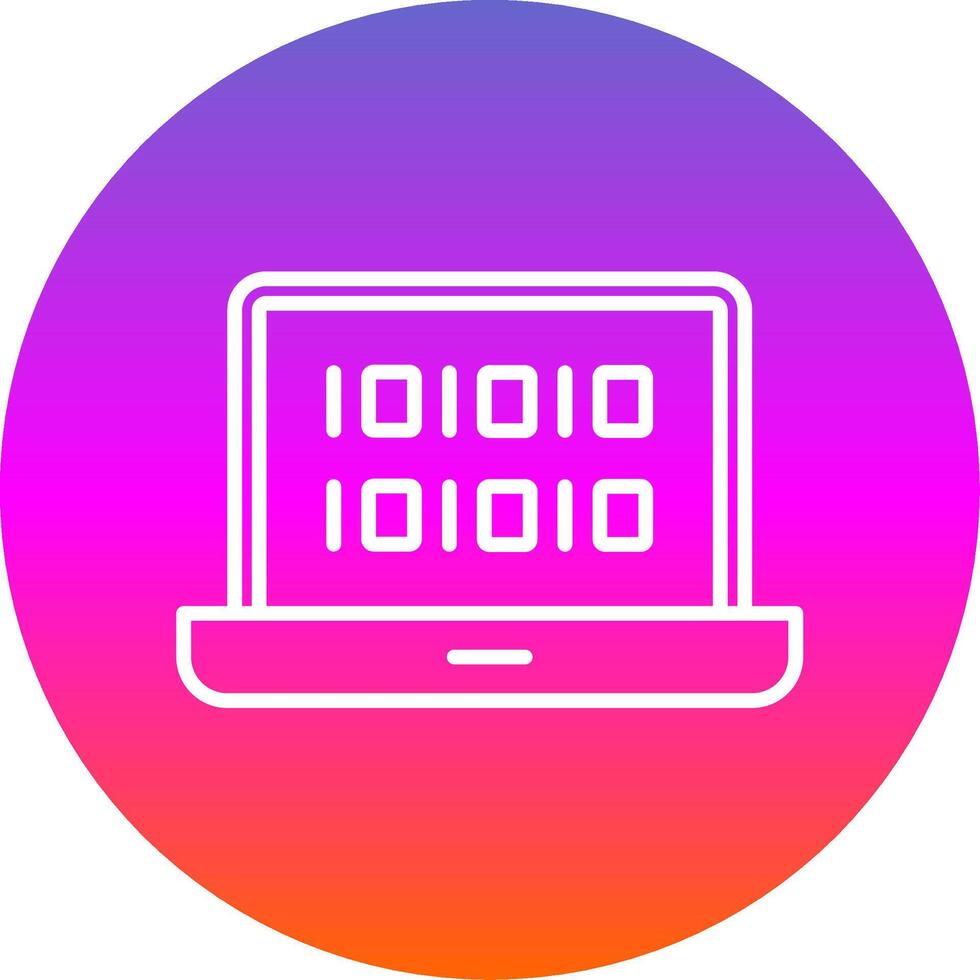 Binary Code Line Gradient Circle Icon vector