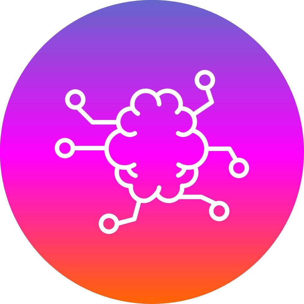 Artificial Intelligence Line Gradient Circle Icon vector