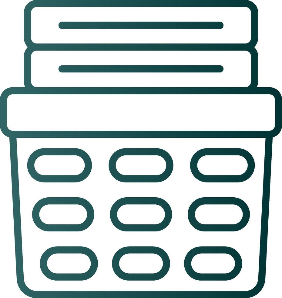 Laundry Basket Line Gradient Icon vector