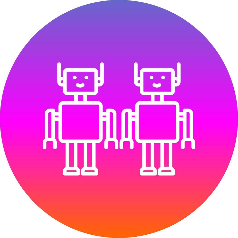Robots Line Gradient Circle Icon vector