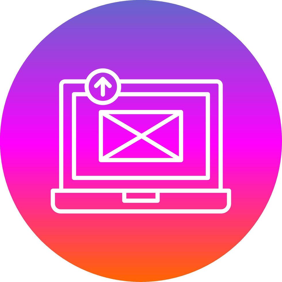Sending Email Line Gradient Circle Icon vector