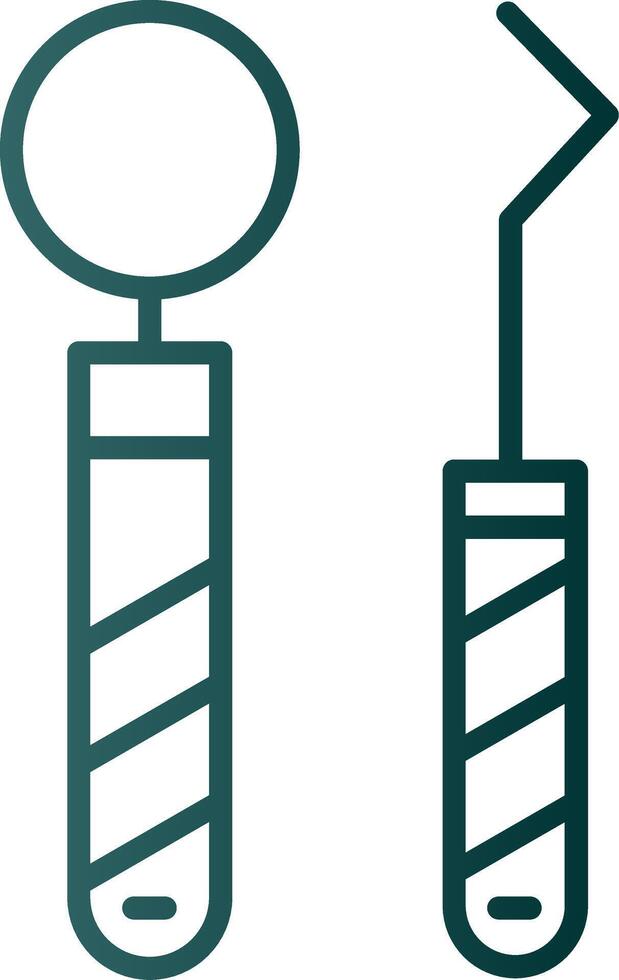 Dentist Tools Line Gradient Icon vector