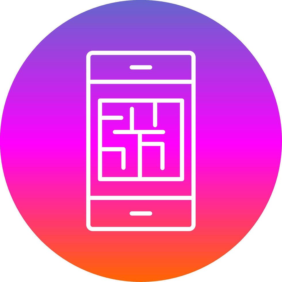 Maze Line Gradient Circle Icon vector