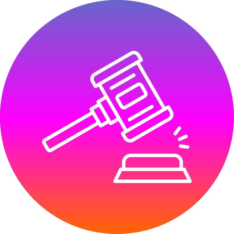Auction Line Gradient Circle Icon vector