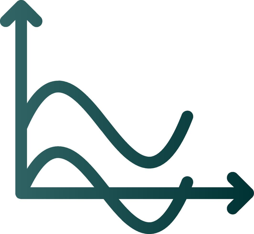 Wave Chart Glyph Gradient Icon vector