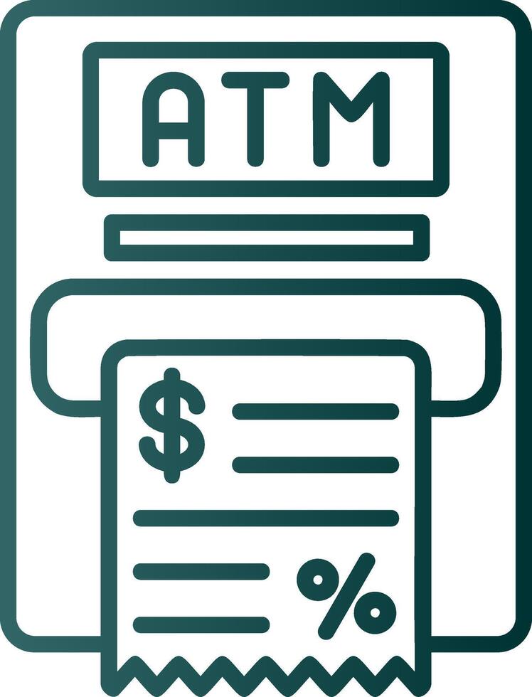 Atm Machine Line Gradient Icon vector