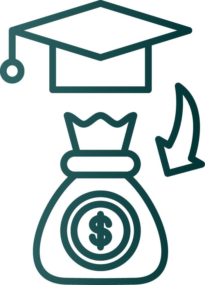 Scholarship Line Gradient Icon vector