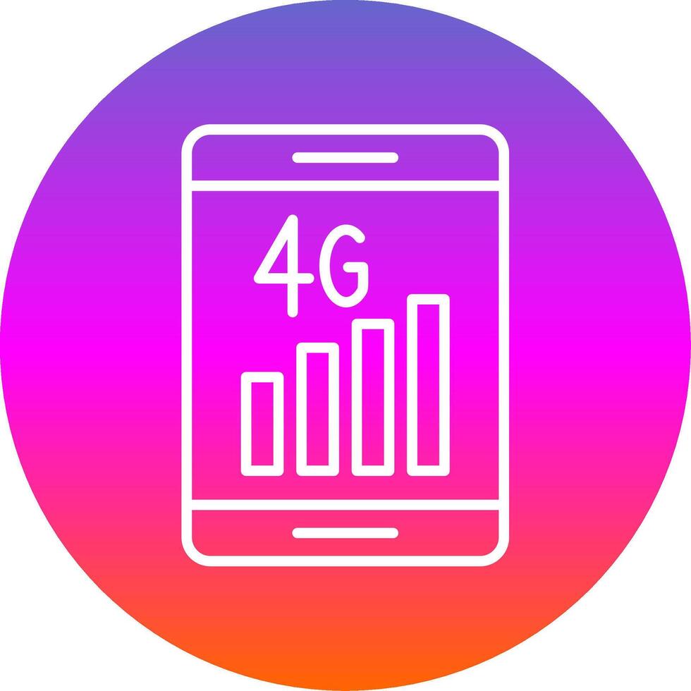 4g Line Gradient Circle Icon vector