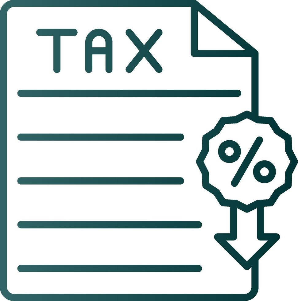 Tax Line Gradient Icon vector