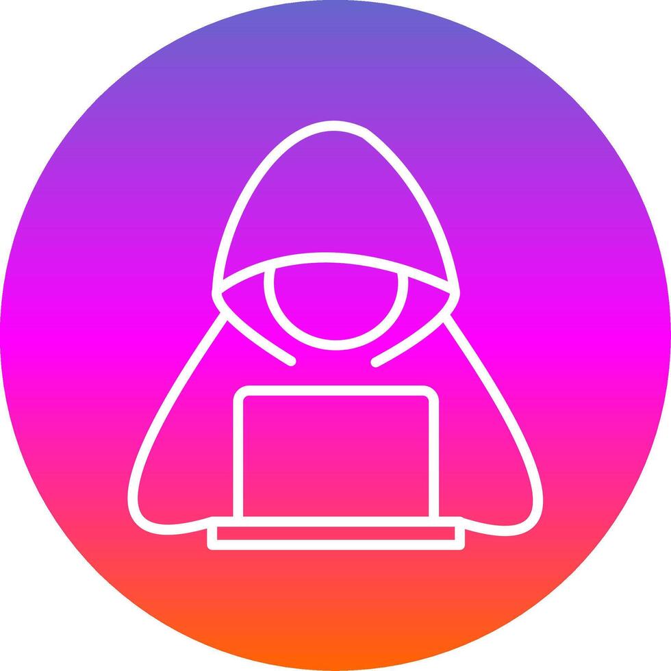 Hacker Line Gradient Circle Icon vector
