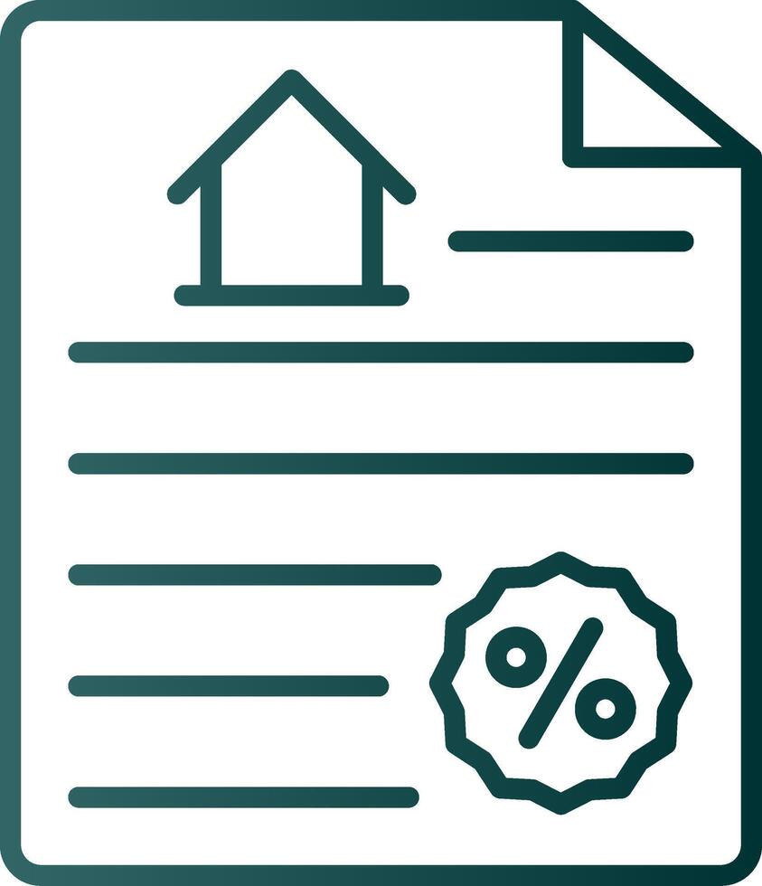 Contract Line Gradient Icon vector