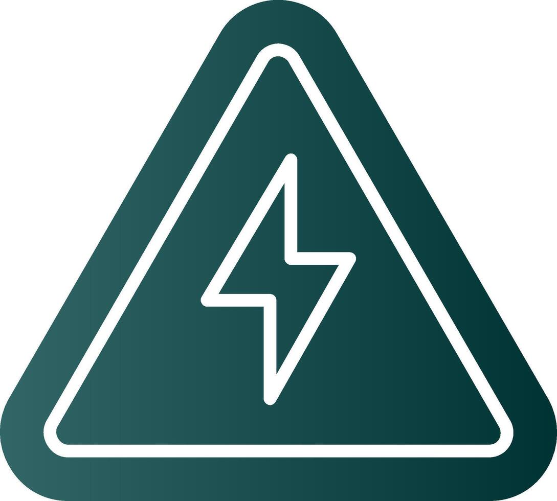 Electrical Danger Sign Glyph Gradient Icon vector