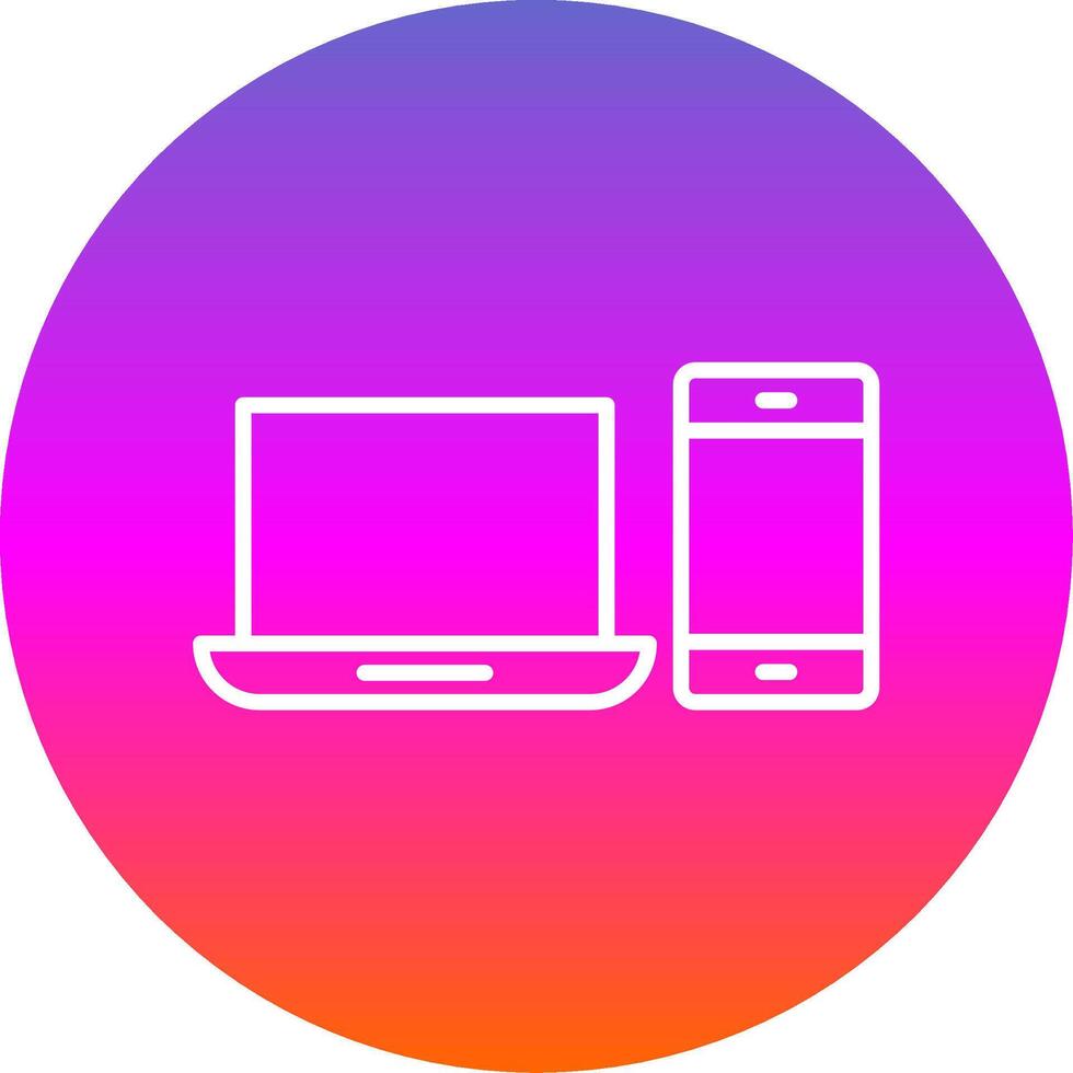 Devices Line Gradient Circle Icon vector