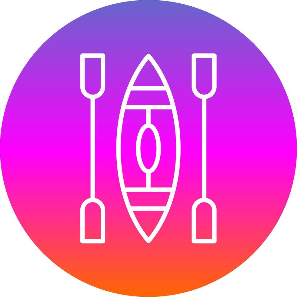 Canoe Line Gradient Circle Icon vector