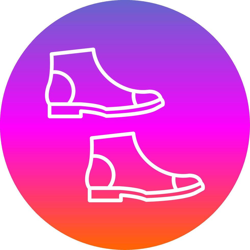 Boots Line Gradient Circle Icon vector
