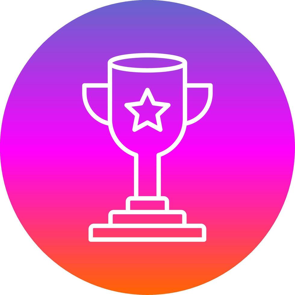 Trophy Line Gradient Circle Icon vector