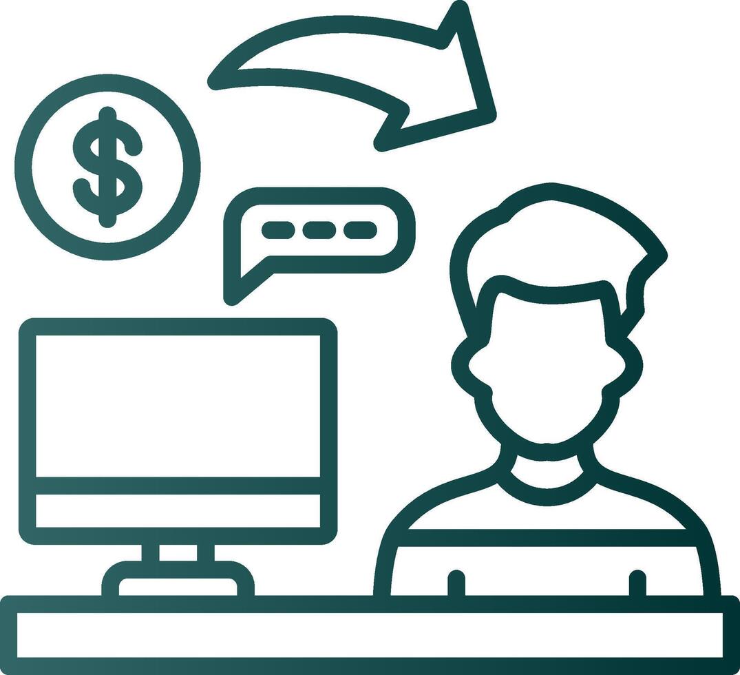 Accountant Line Gradient Icon vector