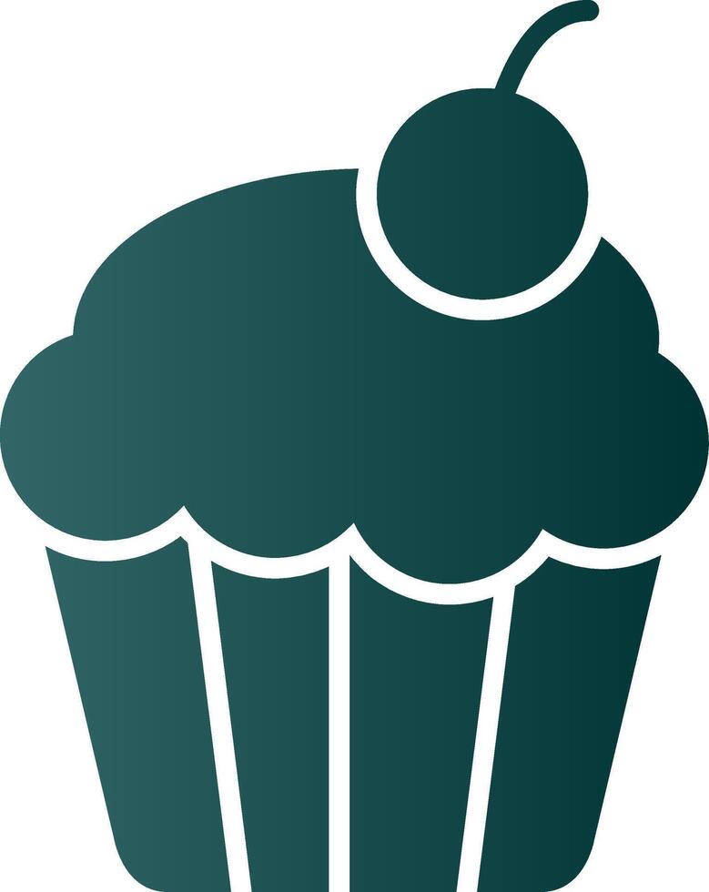 Cupcake Glyph Gradient Icon vector