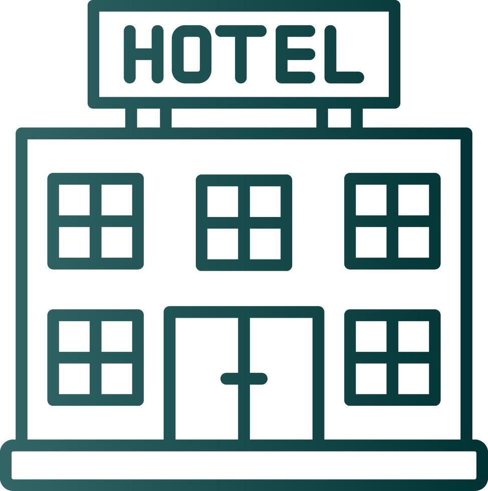 Hotel Line Gradient Icon vector