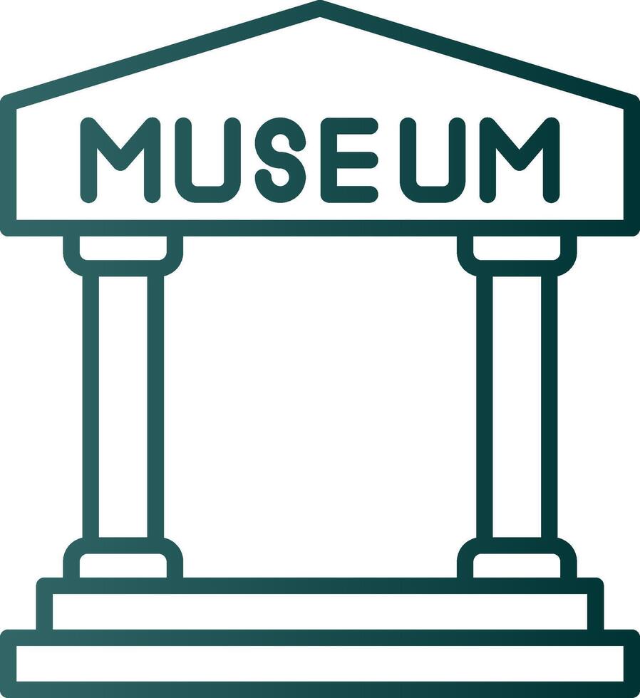 Museum Line Gradient Icon vector