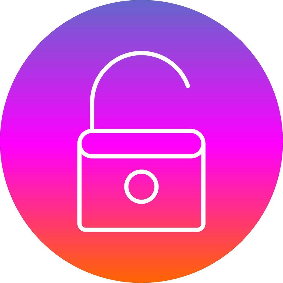 Open Lock Line Gradient Circle Icon vector