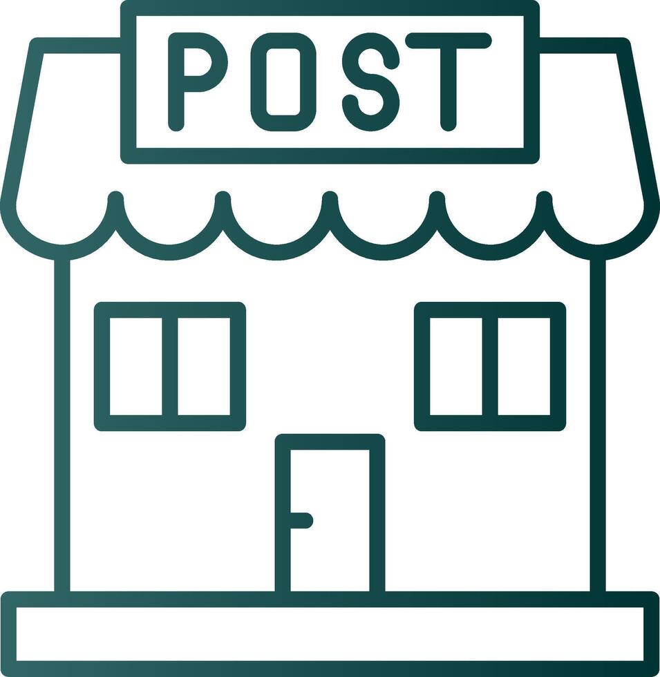 Post Office Line Gradient Icon vector