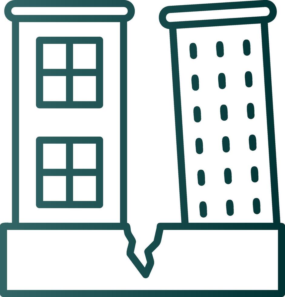 Earthquake Line Gradient Icon vector