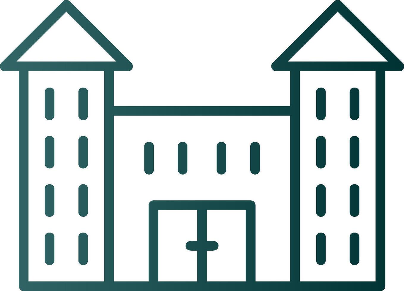 Victorian House Line Gradient Icon vector