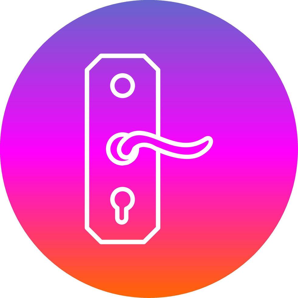 Door Handle Line Gradient Circle Icon vector