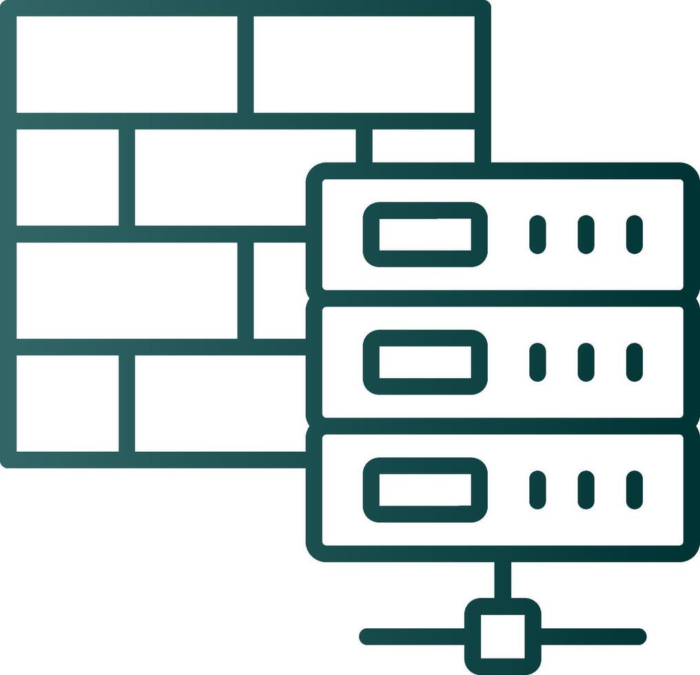 Firewall Line Gradient Icon vector