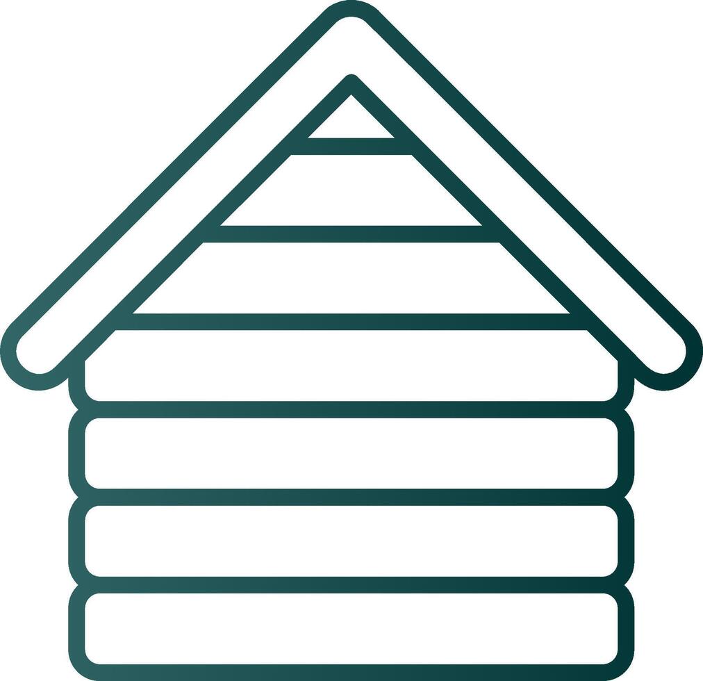 Wooden House Line Gradient Icon vector