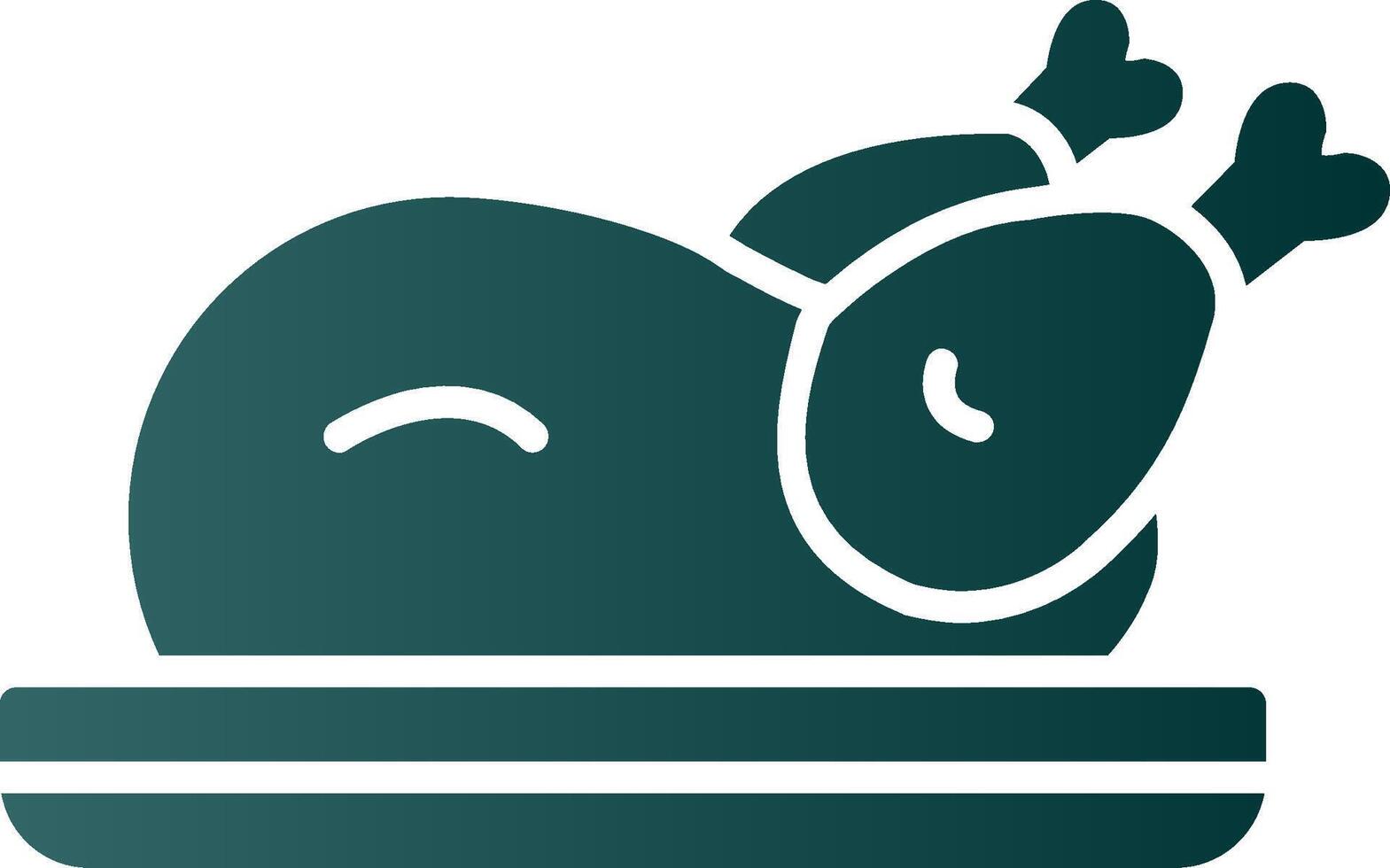 Roast Chicken Glyph Gradient Icon vector
