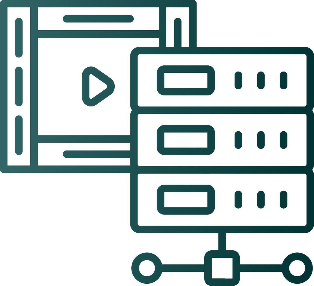 Multimedia Database Line Gradient Icon vector