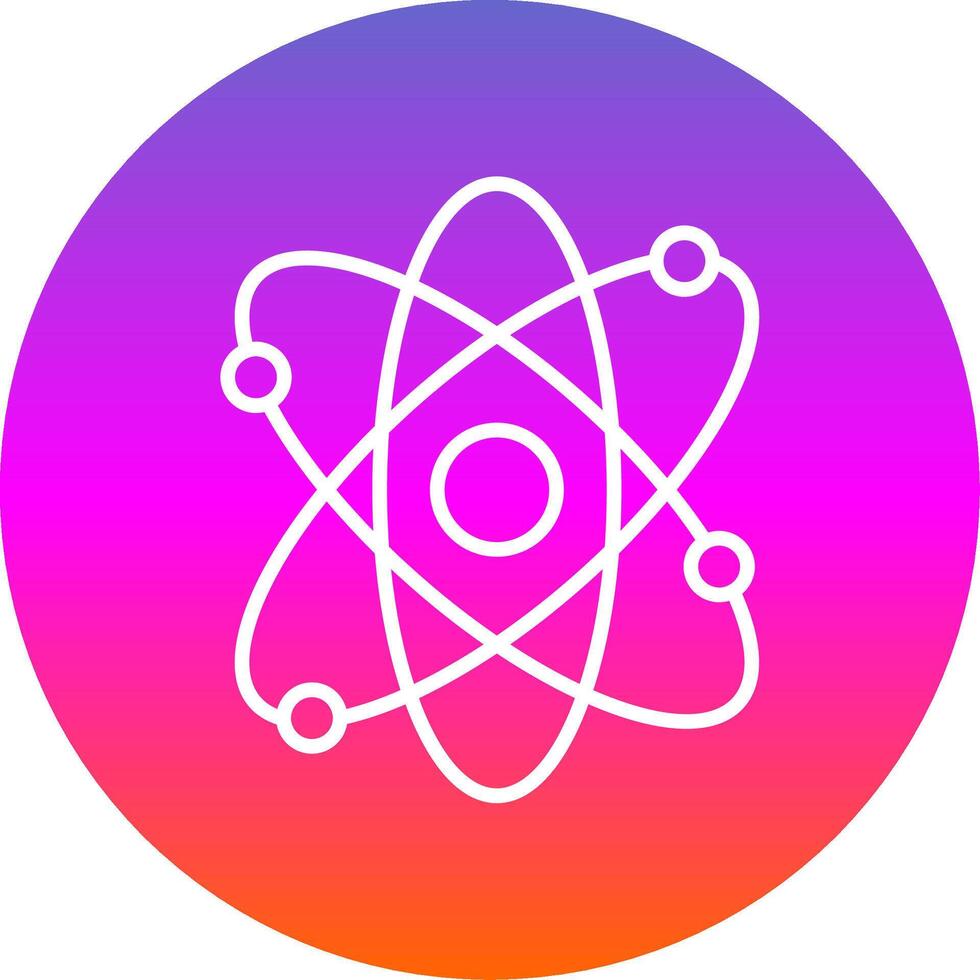 Atom Line Gradient Circle Icon vector